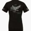 Black t-shirt back with eagle design and 'Life, Liberty, and the Pursuit of Happiness' text.