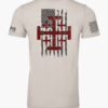 In God We Trust Christian t-shirt back with large distressed cross and American flag
