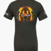 Dark heather grey t-shirt with a Lion of Judah image and 'I Am' text, surrounded by the names of God in flames.