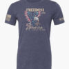 Freedom Eagle patriotic t-shirt with American flag eagle and 1776 design on heather navy