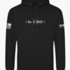 Black hoodie with a minimalist white chest design of two crossed swords and the text "NOT IF, WHEN."