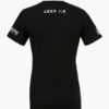Back view of a black t-shirt with the text "JOHN 1:5" in bold white font.