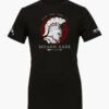 Black t-shirt inspired by ancient Greek warriors with bold Molon Labe rebellion message.