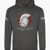 Charcoal grey hoodie inspired by ancient Greek warriors with bold Molon Labe rebellion message.