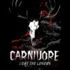 Apparel design featuring a fierce deer skull graphic with the words &acirc;Carnivore &acirc; I Eat the Losers.&acirc; Warm, rugged hunting hoodie for outdoor enthusiasts.