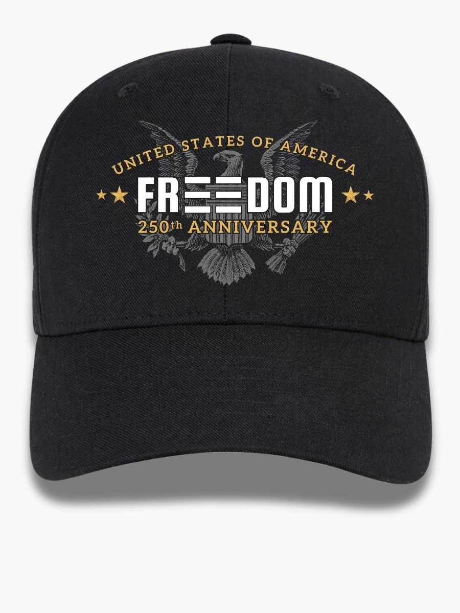 250th Anniversary Freedom Hat &acirc; 1776 Declaration Eagle Design | Color Black