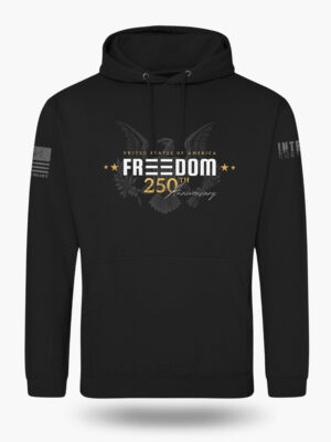 250th Anniversary Freedom Hoodie – 1776 Declaration Eagle Design | Color Black