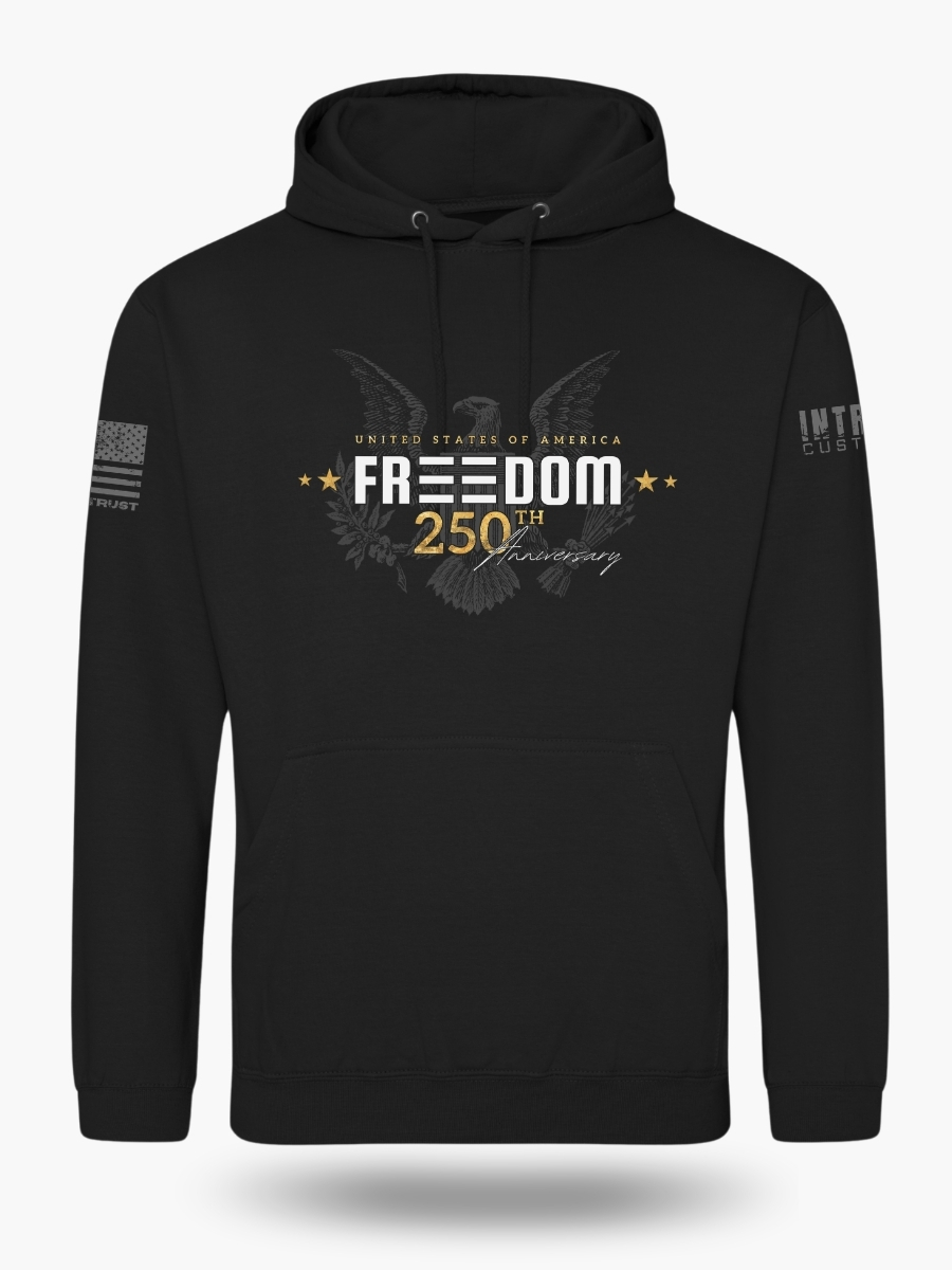 250th Anniversary Freedom Hoodie &acirc; 1776 Declaration Eagle Design | Color Black