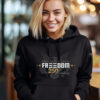 Woman wearing a 250th Anniversary Freedom Hoodie &acirc; 1776 Declaration Eagle Design | Color Black
