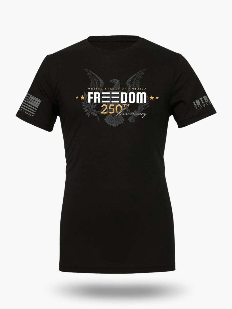 250th Anniversary Freedom Tee &acirc; 1776 Declaration Eagle Design | Color Black