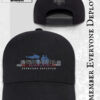 Remember Everyone Deployed RED Hat &acirc; Military Support Trucker Hat with Helicopter & Soldier Silhouette