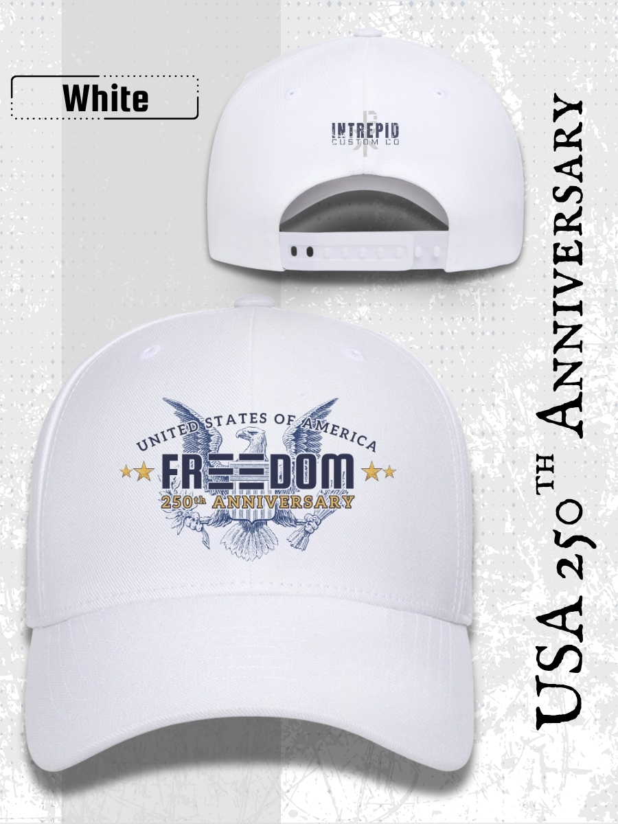 250th Anniversary Freedom Hat &acirc; 1776 Declaration Eagle Design | Color White