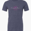 Amazing Grace Christian t-shirt with elegant floral script design on heather navy.